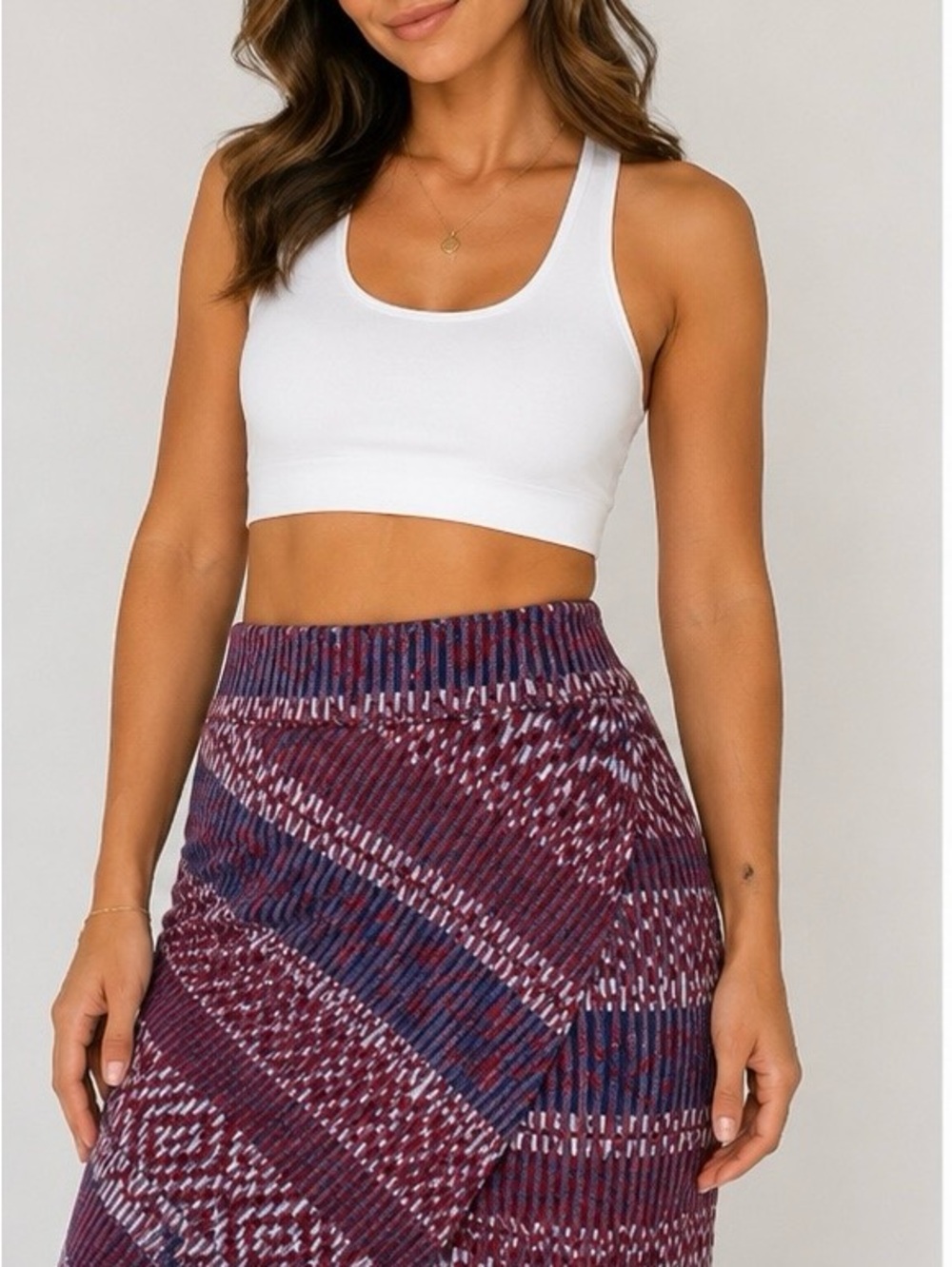 Maeve by Anthropologie XL Asymmetrical Wrap Skirt Red Blue Geometric Knit
